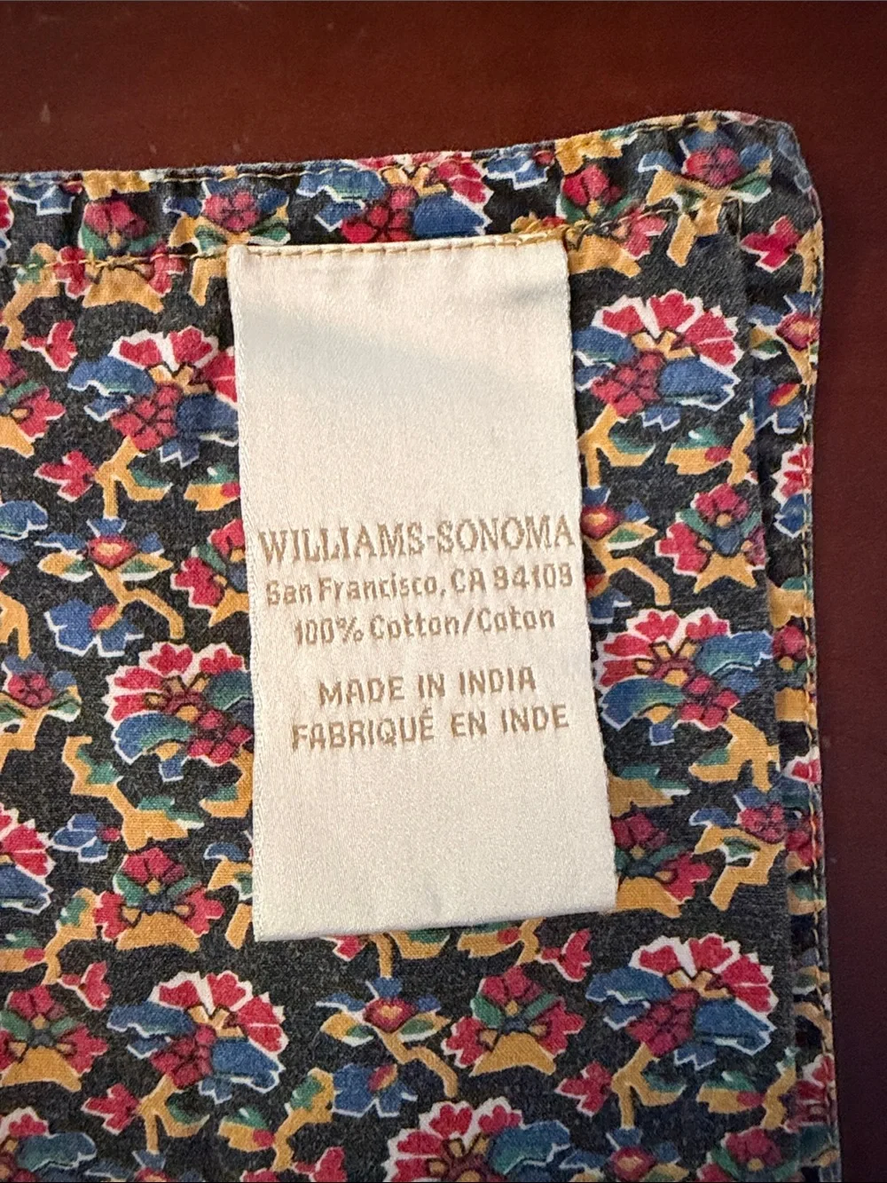 Set of 2 Vintage Williams Sonoma Reversible Cotton Paisley Floral Placemat